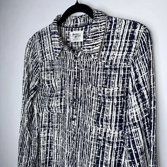 Holding Horses Anthropologie Women’s Sammie Printed Button Down Shirt Size 4 - Picture 2 of 5